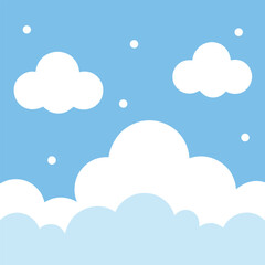 blue sky with clouds, baby background. soft color