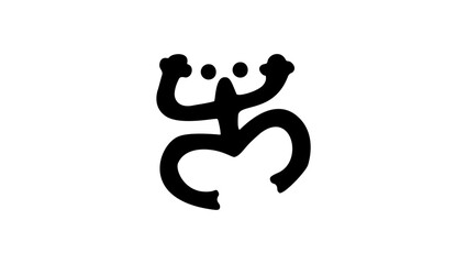 Indian Tribe Frog Symbol , black isolated silhouette