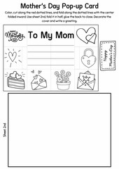 Create a heartfelt Mother’s Day pop-up card with this printable template! Perfect for kids and DIY lovers, this 3D card makes a unique handmade gift for mom. Easy to cut, fold, and assemble!
