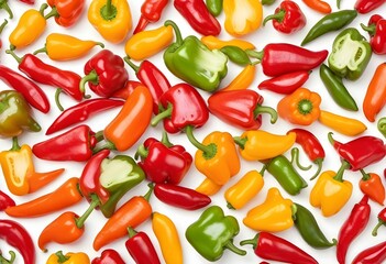 Peppers Mix isolated on white background