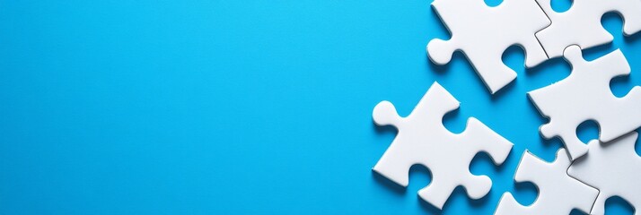 Unsolved puzzle pieces on a vibrant background