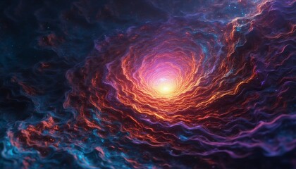 Obraz premium vibrant nebula with pink sun in the center