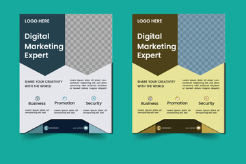 A bundle of thirteen template of different color a4 flyer template, corporate business flyer template design set, flyer in A4 with colorful business proposal, promotion, advertise.