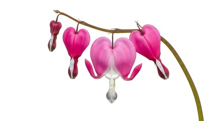 Fototapeta premium Bleeding Heart Flowers: Close-Up Springtime Botanical Photography AI Generated