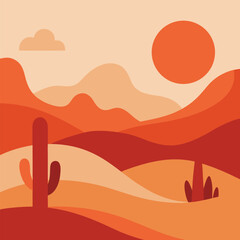 vector illustration of desert landscape