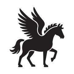 cute pegasus horse animals unicorn clipart cartoon icon set vector design illustrations