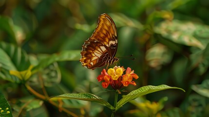  a beautiful butterfly on flower