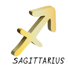 3d sagittarius zodiac sign Esoteric symbol Astrology clipart Element for design