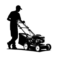 Lawn Mower  Silhouette  ,  Lawn Mower vector