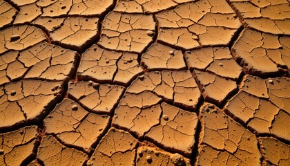 Cracked Earth Create a texture of sun baked earth with intricate cracks and varied shades of brown and orange.