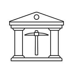 Bank miner crypto icon in sleek, modern style. Perfect for blockchain, fintech, and digital currency themes. High-quality vector, fully scalable and easy to customize.