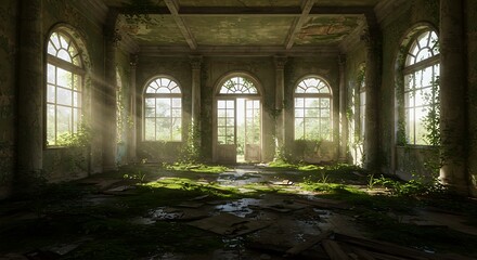 Sunlit Ruin: Reclaimed Grandeur AI Generated