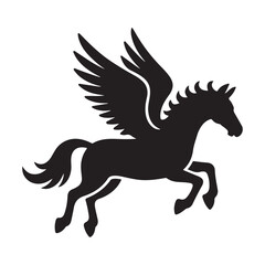 cute pegasus horse animals unicorn clipart cartoon icon set vector design illustrations