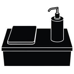 stainless Kitchen Sink Silhouette Vector Illustration - Modern, High-Quality, Functional Design