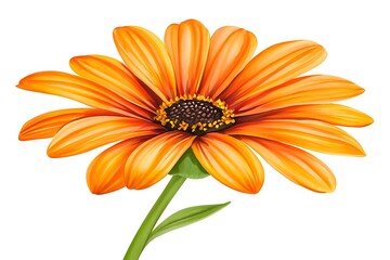 Obraz premium Vibrant Orange Flower with Petals Radiating in Bright Sunshine