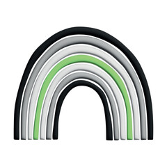 Obraz premium Colorful rainbow shape Agender pride flag Happy pride day LGBTQ community Pride Month Vector 3d clipart for posters, stickers, logo, cards