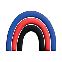 Colorful rainbow shape Polyamory pride flag Happy pride day LGBTQ community Pride Month Vector 3d clipart for posters, stickers, logo, cards