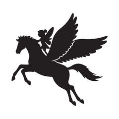 cute pegasus horse animals unicorn clipart cartoon icon set vector design illustrations