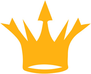 Crown Yellow Flat Icon 

