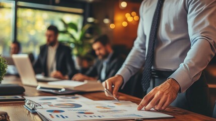 Fototapeta premium Business Meeting: Analyzing Financial Data