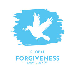 Fototapeta premium Global Forgiveness Day (July 7th) Celebrated with a White Dove.
