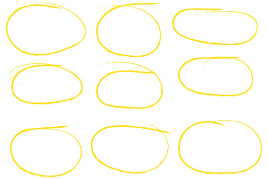 Hand drawn circle line scrible sketch set. round circles for message note mark design element and for bussiness element. 