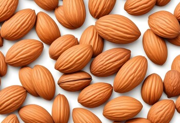 almonds nuts isolated on a white background