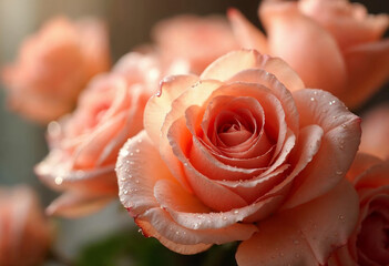 Close-up of a beautiful red rose in full bloom, showcasing soft petals and vibrant color, perfect for expressing love and romance