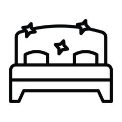 Bedroom Clean line icon , vector, pixel perfect, illustrator file 
