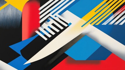 Abstract Geometric Design with Bold Colors and Dynamic Shapes
