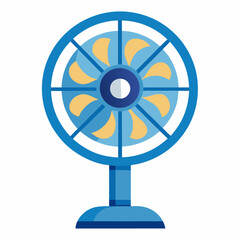 blue fan isolated on white background