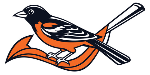 Stylized Vector Bird Illustration on Branch - Perfect for Nature and Wildlife Art