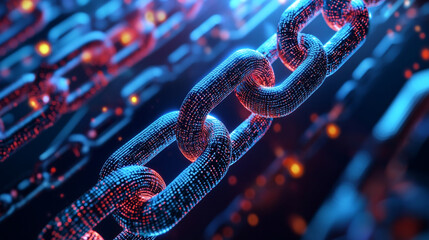 A visual representation of blockchain technology in a digital space.
