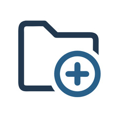 Obraz premium Folder with Plus Sign Representing Add New Directory Icon Design