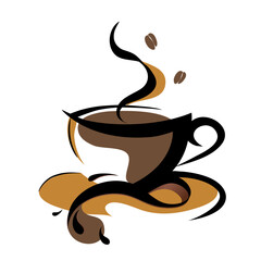Hot coffee cup icon