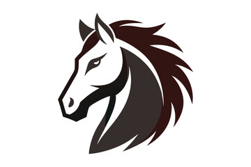 horse hed logo vector art illustration