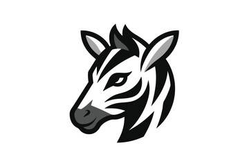 zebra hed logo vector art illustration