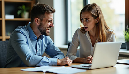 Obraz premium Teammates React to Surprising Business News