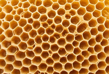 Yellow Honeycomb slice closeup isolated on white background