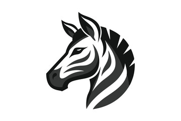 zebra hed logo vector art illustration