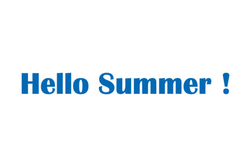 夏の訪れを祝福する、Hello Summer（ハローサマー）の文字の、シンプルなロゴマーク（ベクター素材）
