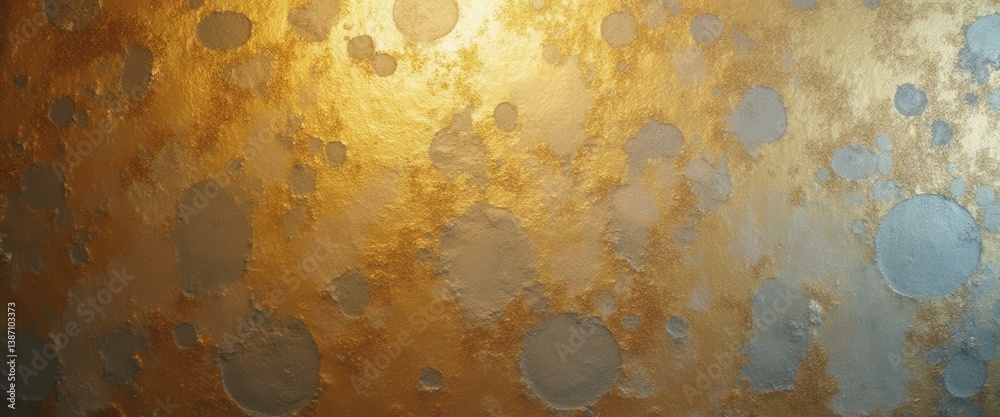 Poster abstract gold and silver textured background with circular spots for luxurious design and creative b