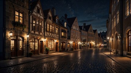 old town square at night