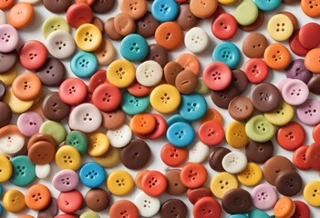 colorful chocolate buttons on a white background