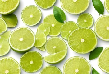 Fototapeta premium lime citrus fruit isolated on white background