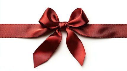 Fototapeta premium Elegant red satin bow placed on a simple background, perfect for gifts and celebrations during joyful occasions