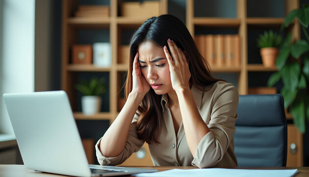 Stressed Woman at Work