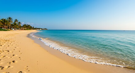 Fototapeta premium Golden Sands, Azure Dreams: A Tropical Escape AI Generated