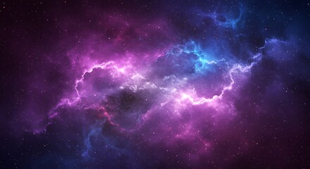 Fototapeta premium Cosmic Nebula: A Vibrant 3D Render AI Generated