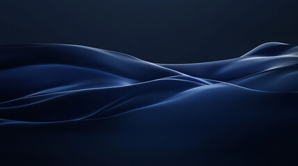 Fototapeta premium Abstract dark blue waves moving gently across the screen with a smooth and flowing motion effect